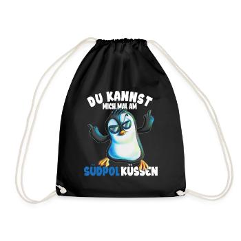 Kannst mich mal am Südpol küssen Pinguine - Turnbeutel - Schwarz - Vorne