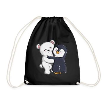 Ours polaire pingouin câlin câlins pingouins - Sac de sport léger - noir - Devant