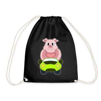 Voiture de cochon - Sac de sport léger - noir - Devant