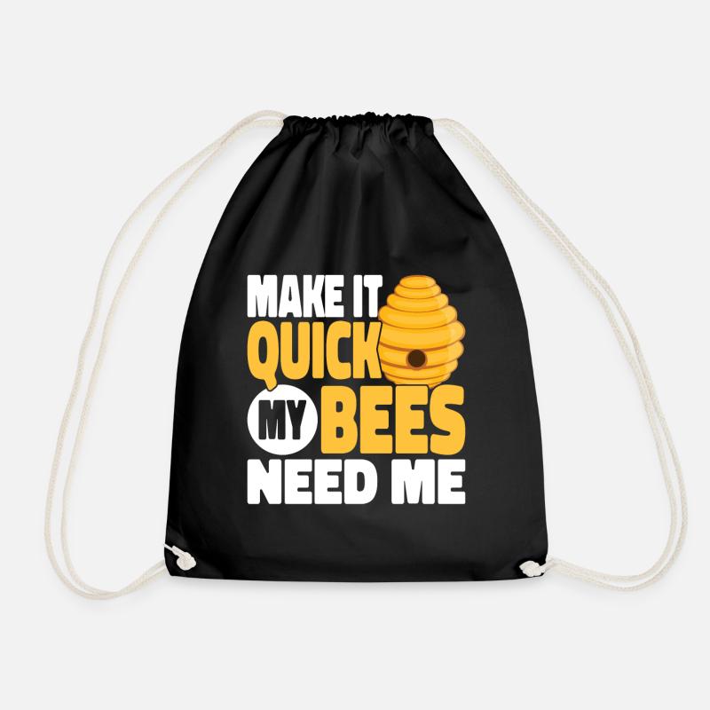 beekeeper beekeeper bees honey bee beekeeping - Drawstring Bag - black