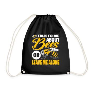 beekeeper beekeeper bees honey bee beekeeping - Drawstring Bag - black - Front