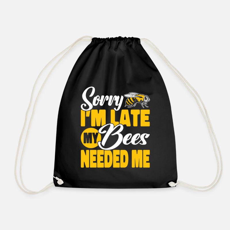 beekeeper beekeeper bees honey bee beekeeping - Drawstring Bag - black
