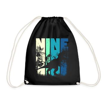 Tyrannosaurus Rex 9 ans Garçon 9ème anniversaire - Sac de sport léger - noir - Devant