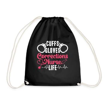 Correctional Nurse Nursing Correction Officer - Drawstring Bag - black - Front