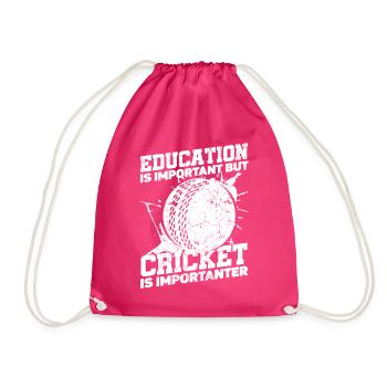 Bildung Ist Wichtig, Aber Schlagball-sport Kricket - Turnbeutel - Fuchsia - Vorne