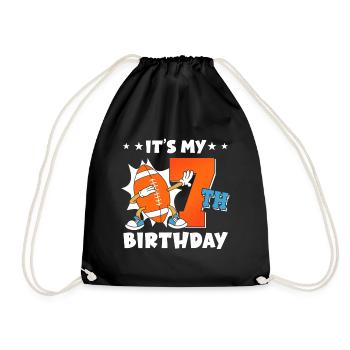 Es Ist Mein 7. Geburtstag American Football - Turnbeutel - Schwarz - Vorne