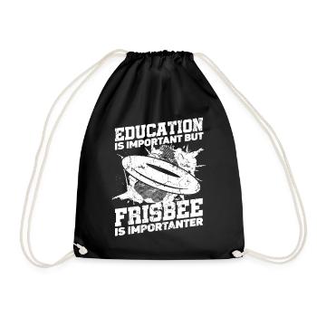 Bildung Ist Wichtig, Aber Sport Ultimate Frisbee - Turnbeutel - Schwarz - Vorne