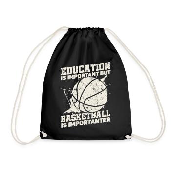 Bildung Ist Wichtig, Aber Sportball Basketball - Turnbeutel - Schwarz - Vorne