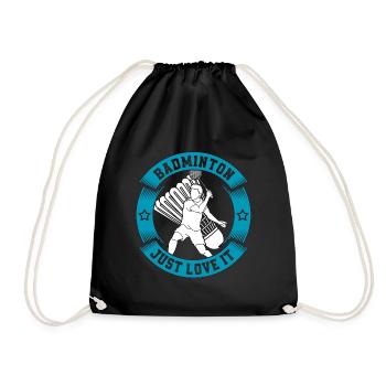 Badminton Just Love It Shuttlecock Racquet Sport - Drawstring Bag - black - Front