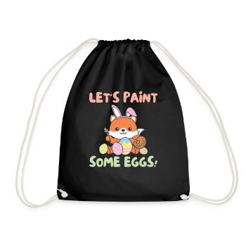 renards doux à Pâques avec œufs de Pâques renard - Sac de sport léger - noir - Devant