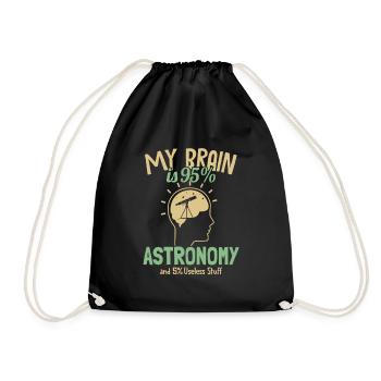 My Brain is 95% Astronomy Starry Sky Cosmologist - Drawstring Bag - black - Front