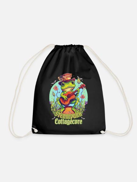 Mignon Steampunk Cottagecore Esthétique Toadstool Fro - Sac de sport léger - noir