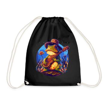 Dark Academia Cottagecore Frog Guitariste Countrysi - Sac de sport léger - noir - Devant