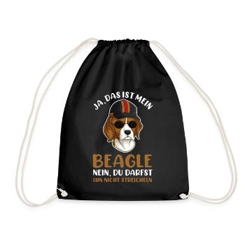Hund Beagle - Turnbeutel - Schwarz - Vorne
