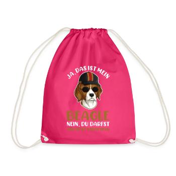 Hund Beagle - Turnbeutel - Fuchsia - Vorne