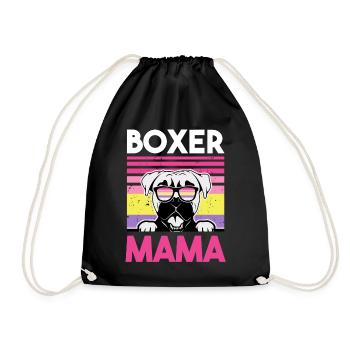 Hund Boxer Mama - Turnbeutel - Schwarz - Vorne