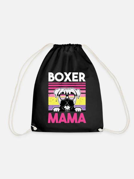 Hund Boxer Mama - Turnbeutel - Schwarz