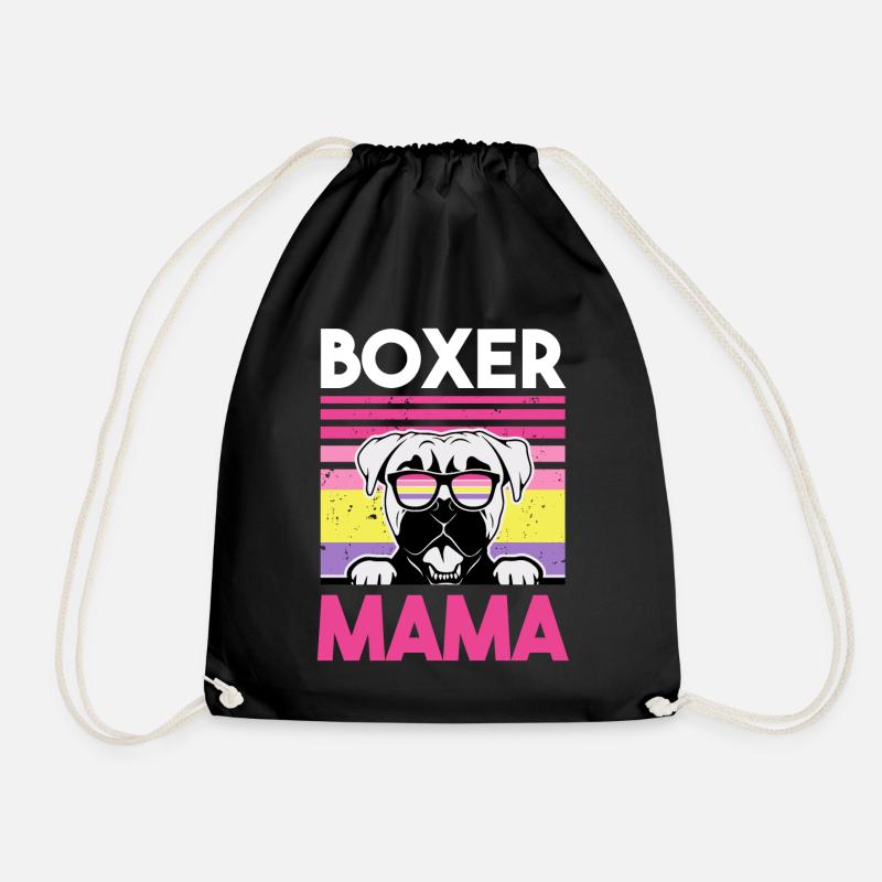 Hund Boxer Mama - Turnbeutel - Schwarz