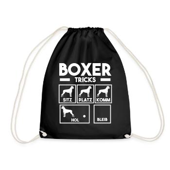 Hund Boxer - Turnbeutel - Schwarz - Vorne