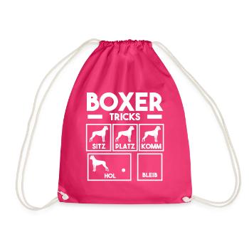 Hund Boxer - Turnbeutel - Fuchsia - Vorne