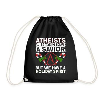 Athéisme athée Anti Église Noël - Sac de sport léger - noir - Devant