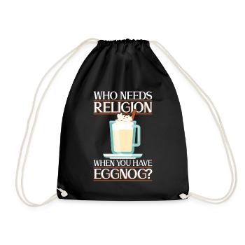 Atheist Atheismus Eierpunsch Weihnachten - Turnbeutel - Schwarz - Vorne