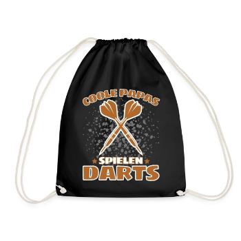 COOLE PAPAS SPIELEN DARTS! Dart Dartspieler Papa - Turnbeutel - Schwarz - Vorne