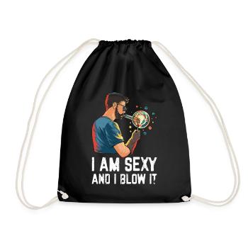 Conception en verre soufflé à la main pour un souffleur de verre - Sac de sport léger - noir - Devant