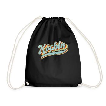 Koch Vintage Hobby Köchin - Turnbeutel - Schwarz - Vorne