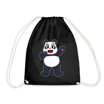 Panda Singer Chant au micro - Sac de sport léger - noir - Devant