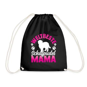 Weltbeste Schafpudel Mama Hütepudel - Turnbeutel - Schwarz - Vorne