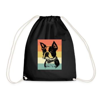 Boston Terrier - Turnbeutel - Schwarz - Vorne