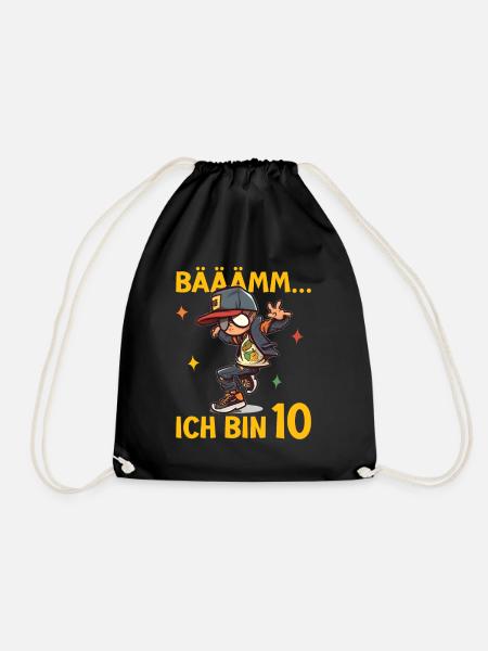 10.Geburtstag Jungen - Bääm ich bin 10 Coole Jungs - Turnbeutel - Schwarz