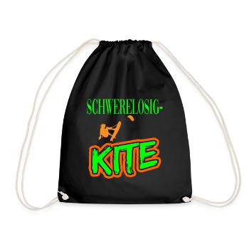 Schwerelosigkeit Kitesurfen Kiten für Kiter - Turnbeutel - Schwarz - Vorne