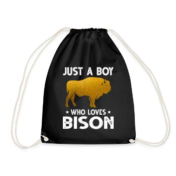 Juste un garçon qui aime les amoureux des animaux mignons du bison - Sac de sport léger - noir - Devant