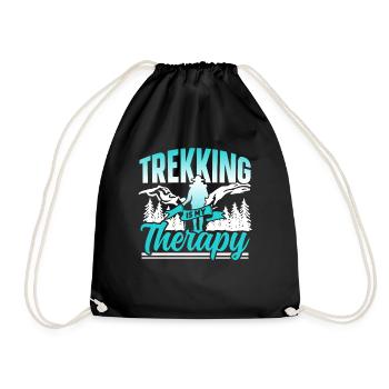 Le trekking est ma thérapie Randonneurs Randonnée - Sac de sport léger - noir - Devant