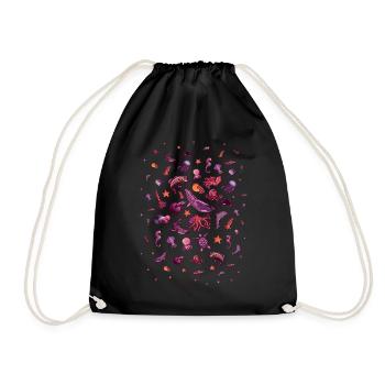 Marine animal Marine animal Aquarist - Drawstring Bag - black - Front