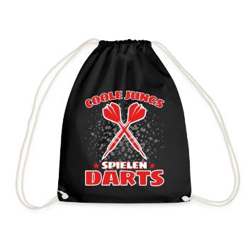 COOLE JUNGS SPIELEN DARTS! Dart Dartspieler Darts - Turnbeutel - Schwarz - Vorne