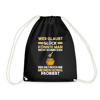 Bienenzüchter Imker Biene Bienen - Turnbeutel - Schwarz - Vorne