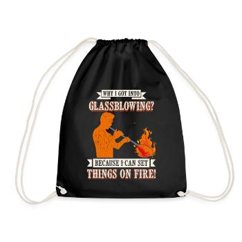 Conception en verre soufflé à la main pour souffleur de verre - Sac de sport léger - noir - Devant