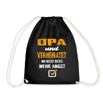 Opa Und Verheiratet Mir Macht Nix Mehr Angst - Turnbeutel - Schwarz - Vorne