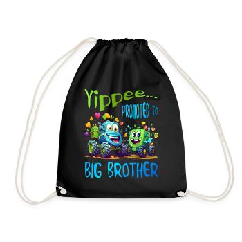 Big Brother Tractor and Dump Truck - Promoted to - Drawstring Bag - black - Front