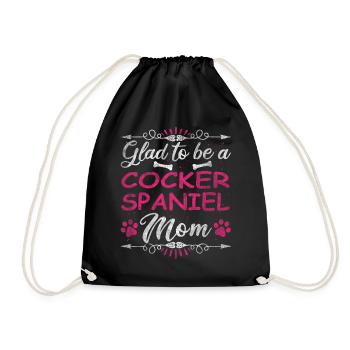 Dog Mom Glad To Be A Cocker Spaniel Mom - Drawstring Bag - black - Front
