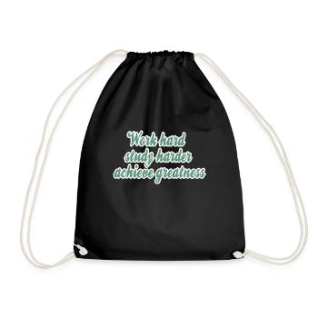 Success Motivation Saying - Drawstring Bag - black - Front
