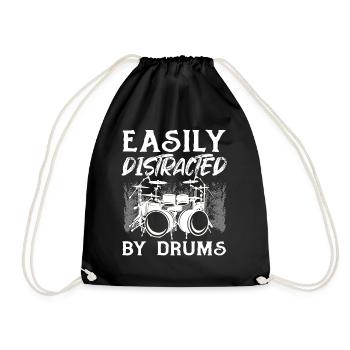 Drummer Musician Drums - Facilement distrait par Drum - Sac de sport léger - noir - Devant
