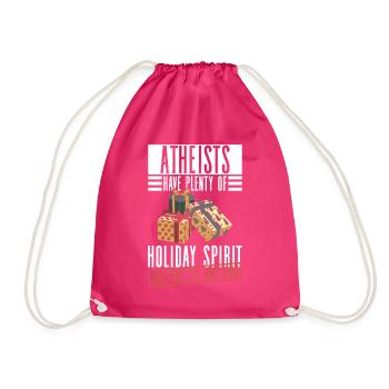 Atheist Atheism Anti Church Christmas - Drawstring Bag - fuchsia - Front