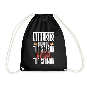 Atheist Atheismus Anti Kirche Weihnachten - Turnbeutel - Schwarz - Vorne