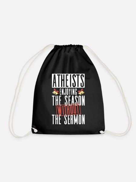 Atheist Atheismus Anti Kirche Weihnachten - Turnbeutel - Schwarz