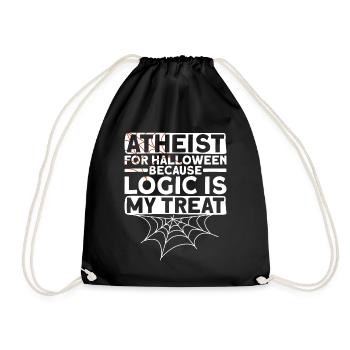 Atheist Logik Atheismus Anti Kirche Halloween - Turnbeutel - Schwarz - Vorne