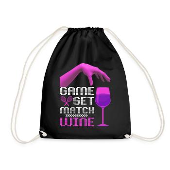 Tennis Quote Game Set Match, Wine Funny Quote - Sac de sport léger - noir - Devant